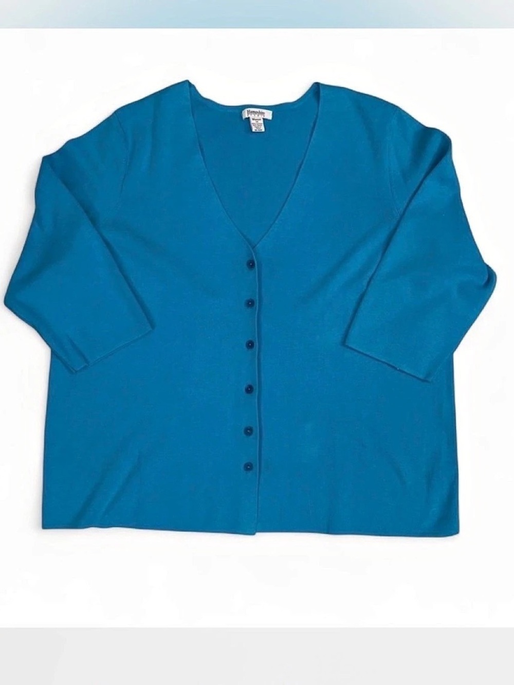 Hampshire Studio Blue Cotton Nylon Cardigan Set Size XL NWT